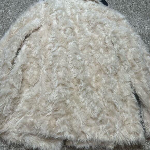 Theory Faux Fur Beige Clairene Jacket Size S - Picture 6 of 6